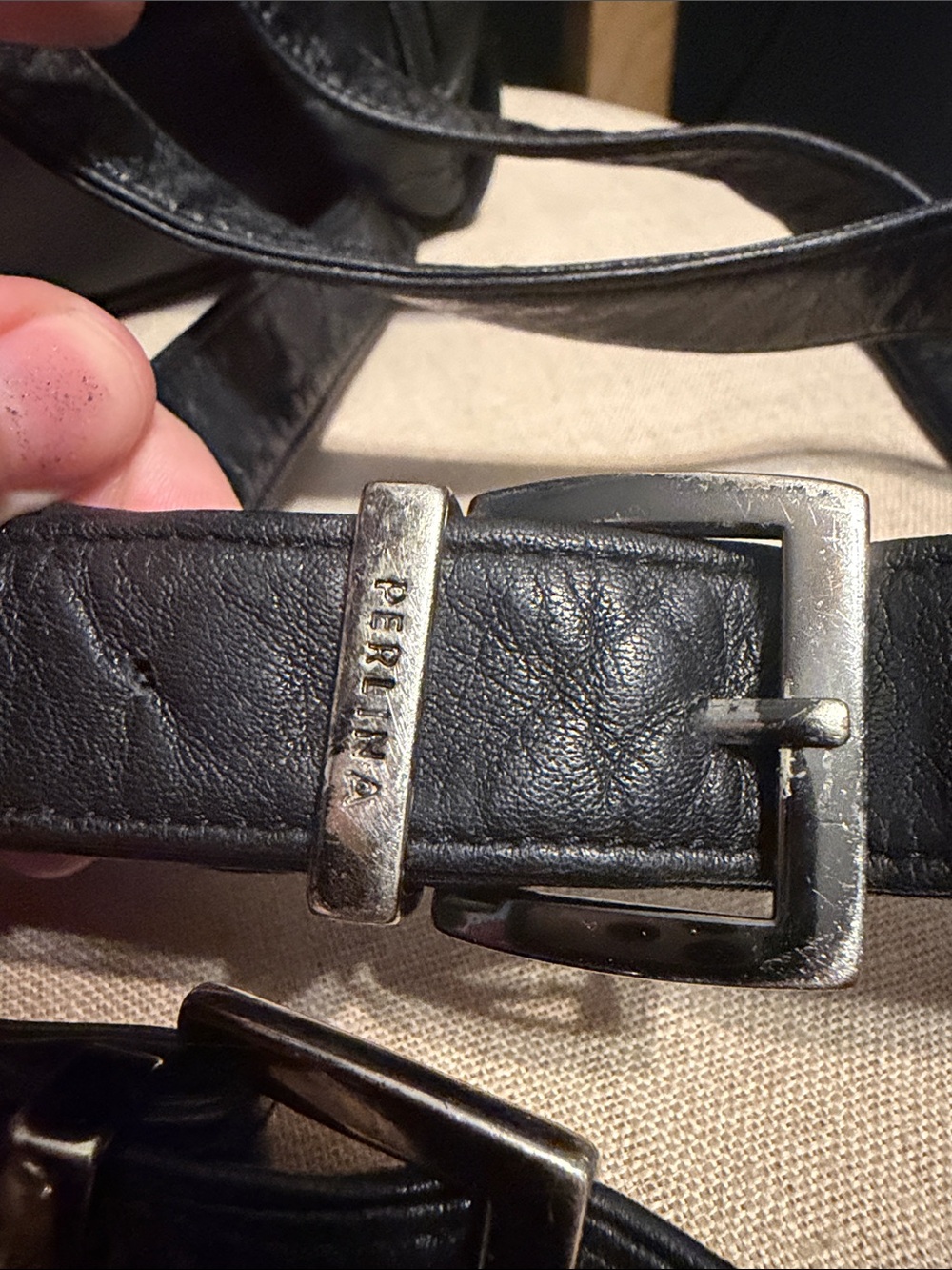 Perlina Black Leather Small Backpack - Picture 9 of 14